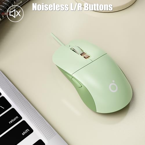Image of Wireless Gaming Mouse Tri-Mode 2.4GHz /Bluetooth 5.0 /Wired USB-C 5-Level DPI Rechargeable Ergonomic Silent Optical Mice for iMac /MacBook /Computer /Laptop, Matcha Green