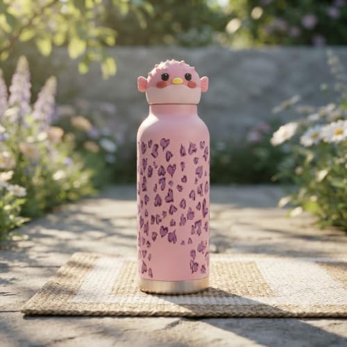 Image of JOUET Kids 600ml Pufferfish Water Bottle, Stainless Steel Reusable Drinking Bottle with Character Lid for School, Outdoor, Travel & Daily Use