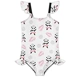 Ysidec Girls One Piece Swimsuit Cute Panda Ballerinas Ruffles Swimwear Bathing Suits 3-12 Years