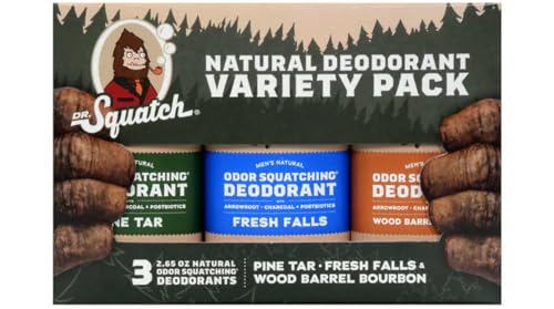 Dr. Squatch Men's Natural Deordorant Variety Pack, 2.65 oz (3 pack)