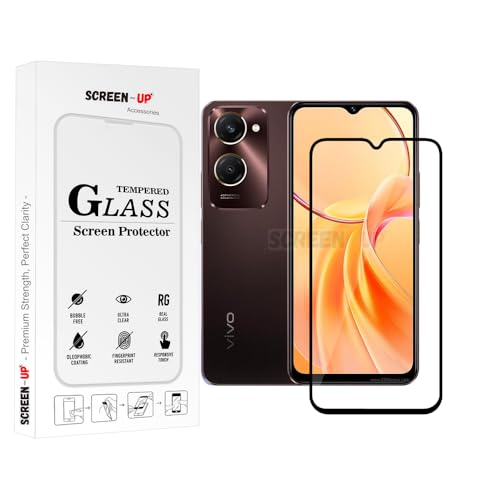 Image of ScreenUp Tempered Glass For vivo Y28s - Ultra Clear, 9H Scratch Resistant, Full Coverage, Easy Install Screen Protector
