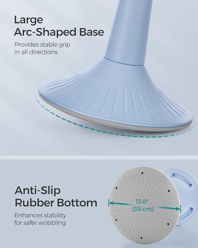 Image of SONGMICS Kids Wobble Chair 5-8Y, Active Sitting Stool with Focus Support, 15.1 inch Height 154 lb Capacity, Anti-Slip Base Tool-Free Assembly, Pale Blue and Dove Gray UOSC009Q01