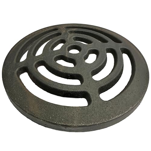 6.5" Diameter 165mm 9mm 3/8" Thick Round Circular Cast Iron Gully Grid/Grate Heavy Duty Drain Cover Black Satin Finish