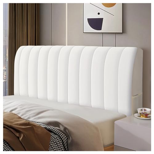 Funda de cama acolchada de terciopelo – Protector a prueba de polvo para camas Queen King Twin – Blanco 220 cm – Elegante suave perfecta para decoración del hogar