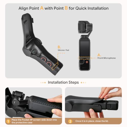 Image of Protective Case for DJI Osmo Pocket 4 /Pocket 3 Gimbal & Screen Protection | ABS Hard Shell Impact-resistant, Storage 3 Filter (CPL /ND /Wide Angle Lens), Silicone-like Texture, Portable Travel Cover