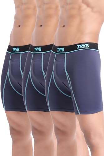 Image of TRYB Sports Underwear for Men | Stretchable Liquid Semi Compression Shorts | Trunks for Running & Gym Workout | Quick Dry, Breathable & Anti Chafing | Sports Innerwear Boxers