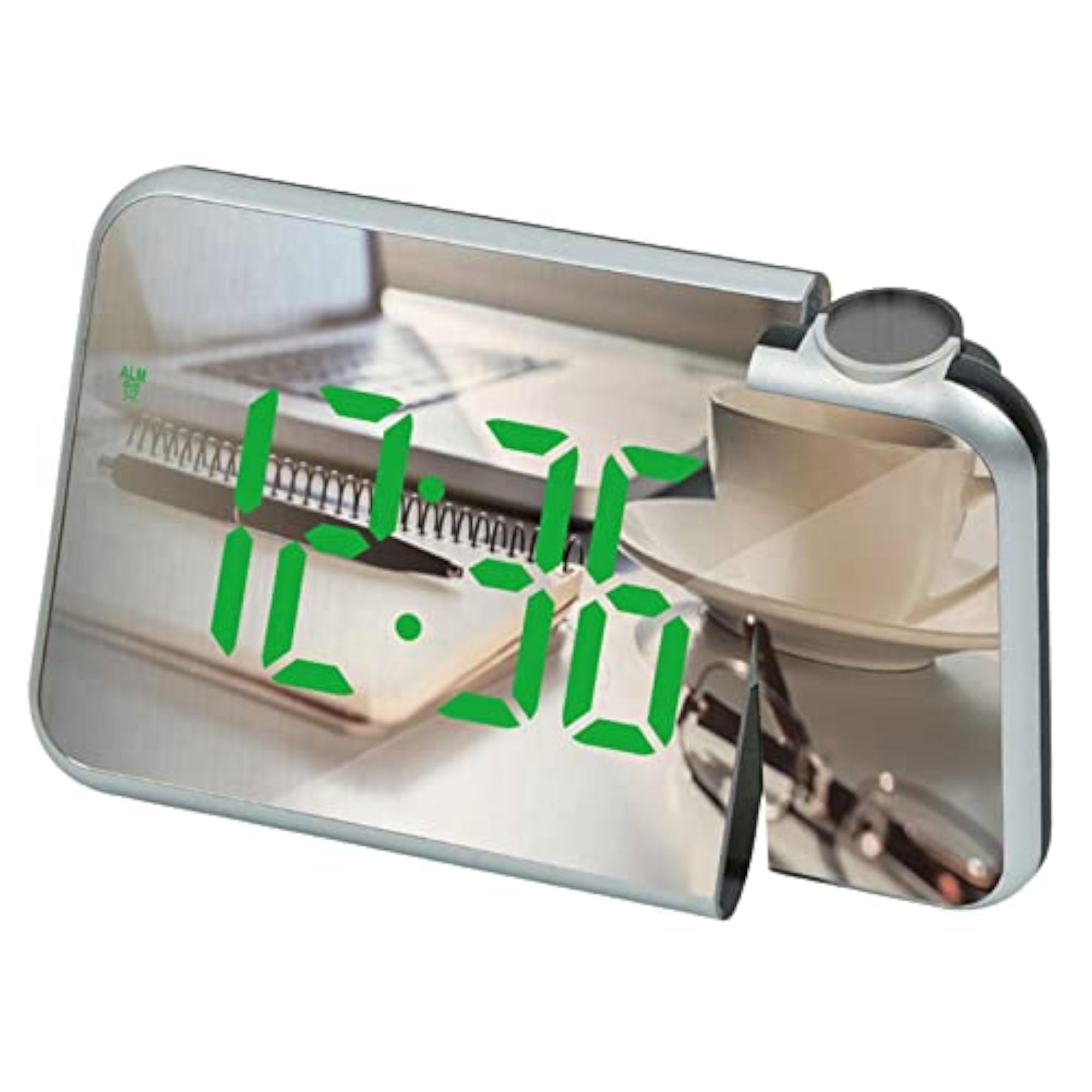 Large Display Projector Alarm Clock with Black Green Display