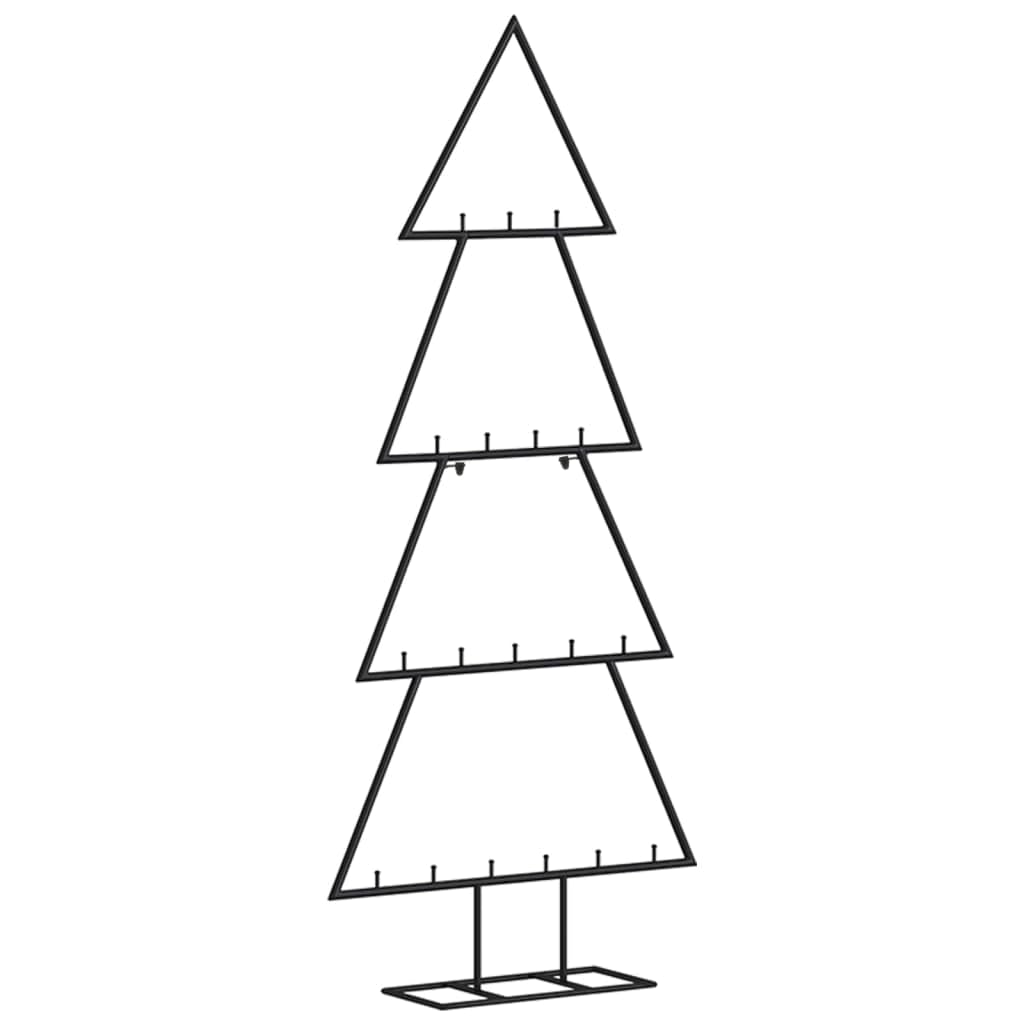 Vidaxl Black Metal Christmas Tree, Artificial Xmas Tree For Decoration, Christmas Ornament For Indoor Outdoor Party Holiday, Xmas Decoration,