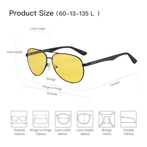 Image of ZENOTTIC Polarized Aviator Sunglasses for Men Carbon Fiber Temple Pilot Sun Glasses with Mirrored Lens UV Protection