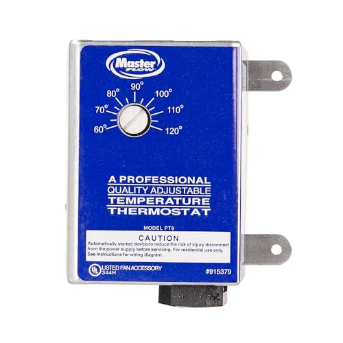 GAF Master Flow Manually Adjustable Power Thermostat for Power Vents & Fans | Activated by Temperature, Helping Power Vents Reduce damaging Moisture | Universal Compatability | UL Listed - PT6