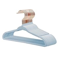 MangoKit Baby Velvet Hangers, Infant and Toddler and Kids Hangers for Clothes,Non-Slip, Space Saving, 360 Degree Rotatory Hook Sturdy Clothes Hangers (15 Pack, Blue)