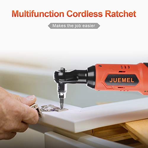 16.8V Cordless Electric Ratchet Wrench Set, JUEMEL Power Ratchet Wrench 3/8