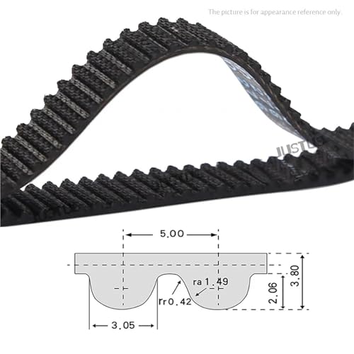Courroie de distribution HTD 5M en caoutchouc de 1000mm et largeur 10mm - 5