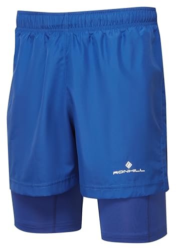 Short de course Ronhill Core Twin bleu M pour vos entraînements en plein air