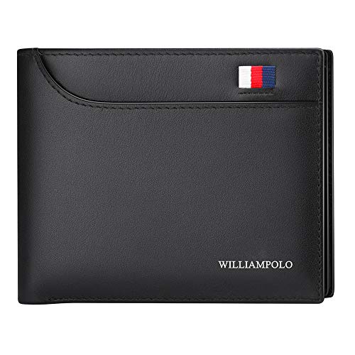 Carteira William Polo Modelo Bifold Original Em Couro Legítimo, Preto