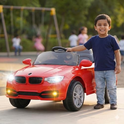 Image of Toyzone Zee-4 Electric Car Tz-313 (Red) | Frequency 2.4 Ghz | Lights & Music | Ride-on Car for Kids | Seat Belt for Safety | Perfect Tyre Grip | Make in India | Indoor and Outdoor Toy