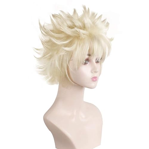 Miniatura 4 de Peluca de anime para cosplay, pelo rubio corto, disfraz de Halloween, peluca completa, pelucas sintéticas para mujer, fiesta de cosplay
