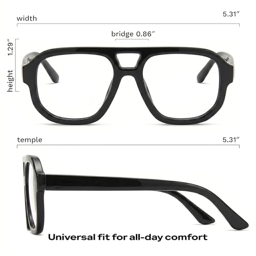 Image of livho Retro Aviator Blue Light Blocking Glasses for Women Men with Soft Case, Trendy Rectangle Computer Eyeglasses