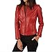 Ganloz Women's Leather Jacket, 100% Lambskin Leather Full Sleeve Bomber Jacket | Regular Fit Biker Motorcycle Jacket