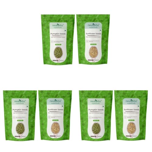 Image of Neuherbs Sunflower & Pumpkin Seeds Combo for Healthy heart, Restful sleep, Boosted energy and Weight managemen​t- (Sunflower seeds 200g + Pumpkin seeds 200g) (Pack of 3)