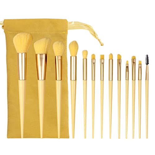 MQPALZKD Juego de brochas de maquillaje, brocha con bolsa organizadora, herramientas de belleza, brocha for polvos sueltos, base(1-Pack)