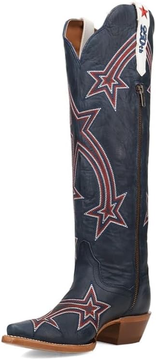 Dan Post Western Boots Womens America 250 Leather Snip Toe Blue DP7166