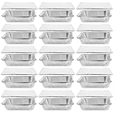 Veemoon Bandejas de Aluminio Desechables 1000 Ml con Tapa Resistentes al Calor y Frío Juego de 25 Piezas para Hornear Barbacoa Camping y Comida para Llevar