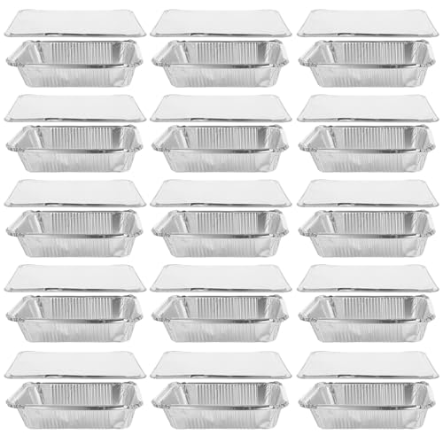 Moldes de aluminio para llevar comida sin derrames recipientes Housoutil con tapa x25 2