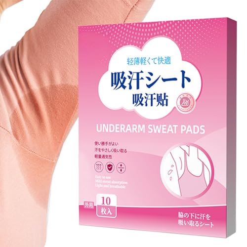Cushangty Parches Antitranspirantes Para Axilas | 10 Unidades Autoadhesivos Antisudor Para Axilas - Protección Fina Transpirable para Ropa Absorbente Control Olores Antitranspirante Unisex Adultos