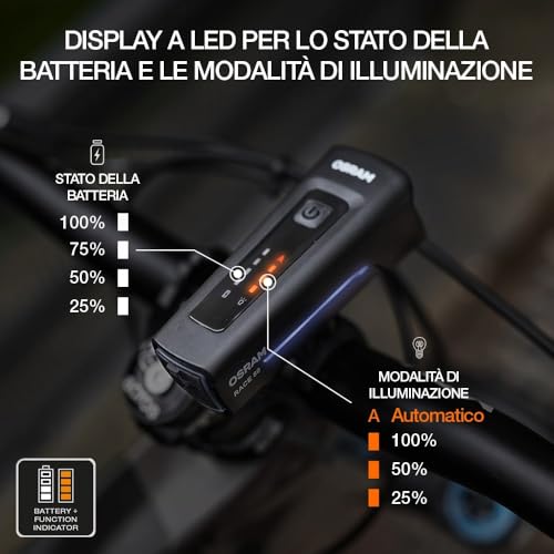 Set Di Luci Per Bicicletta Osram Ledsbike Race 80 Set - 3