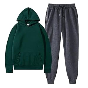 Men’s Hoodies Tracksuit Sweatsuits for Men Leisure Solid Color Hooded Hoodies Jogger Pants Athletic Track Suit Mens