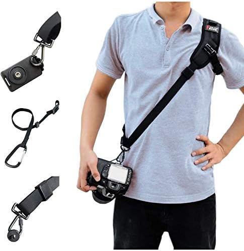 Camera Shoulder Strap, Camera Strap with Screw Mount, Quick Release, Safety Tether, Camera Neck Strap, Camera Strap for DSLR SLR Camera