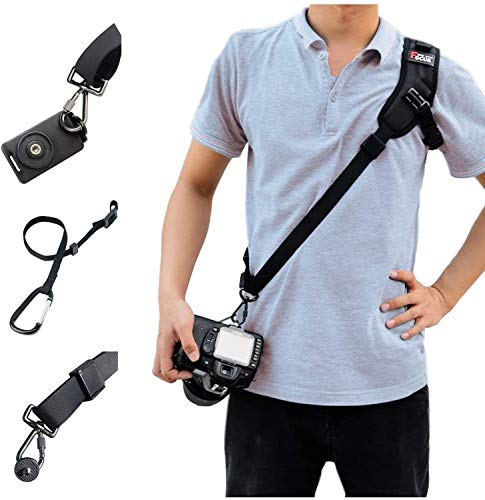 Hossom Camera Shoulder Strap, Camera Strap with Screw Mount, Quick Release, Safety Tether, Camera Neck Strap, Camera Strap for DSLR SLR Camera Hossom Camera Shoulder Strap, Camera Strap with Screw Mount, Quick Release, Safety Tether, Camera Neck Strap, Camera Strap for DSLR SLR Camera