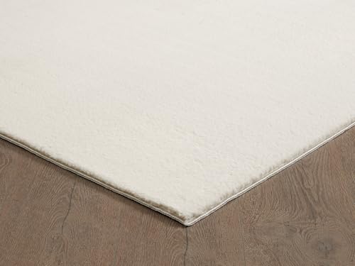 the carpet Cosy – Kuscheliger Fellteppich, Weich & Elegant, Waschbar und Für Fußbodenheizung Geeignet, Öko-Tex Zertifiziert, Hochwertiger Kunstfell Teppich, Beige, 80 x 150 cm – Bild 4