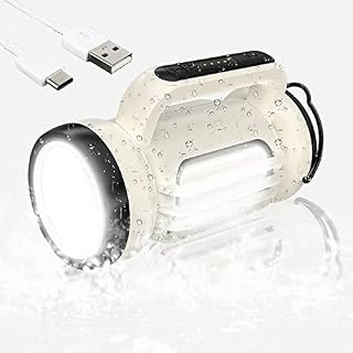 Flashlight Led Searchlight Lantern,5 Modes Multi-Functional Camping Light 500lm Handheld Lamp,Rechargeable Torch Lantern,Outdoor Emergency Flashlight,Large Battery,Can Charge For Cellphone
