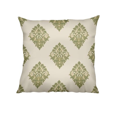 Image of SCPmarts Flower Printed Satin Cushion Covers Set of 5 - 16x16 Inch Square Decorative Throw Pillow Covers for Sofa, Living Room, Bedroom & Home Decor (C9)