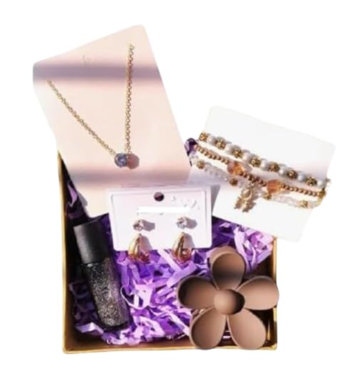 Stylish Hamper For Gifting & Personal Use Accessories Nacklase Chain, Hair Clutcher, Hand Braclates Set, 2 Earrings Set, Nail polish With Box-image-20