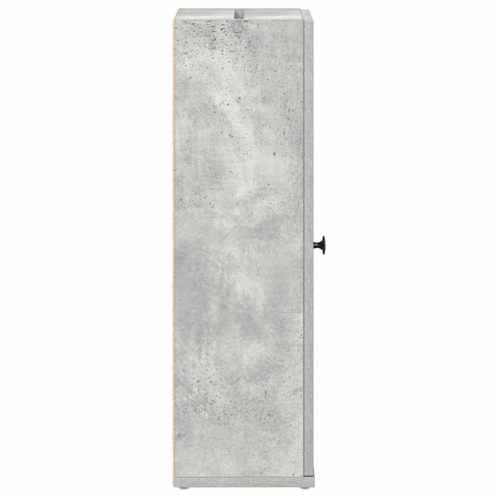 vidaXL Mobile da Bagno con Portarotolo Grigio Cemento 20,5x22x72 cm, mobiletto portaoggetti per Bagno