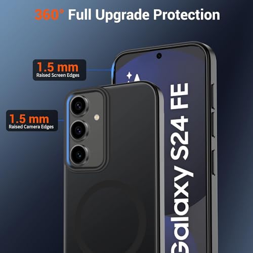 Image of SIZUKA Samsung S24 FE Magsafe Hard Back Case | Matte Design & 360 Protection | Military-Grade Samsung S24 FE Cover | Strong Magnet Back - Black