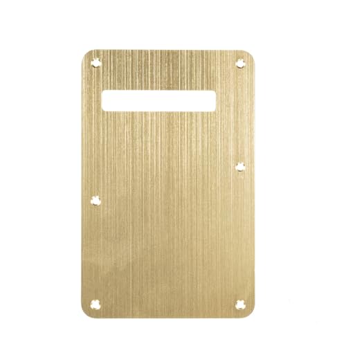 DIAO79NI 6 Hole Strat Metal Aluminum Back Plate Tremolo Trem Cavity Cover for Fender USA/Mexican Standard Stratocaster Modern Style Electric Guitar, Gold