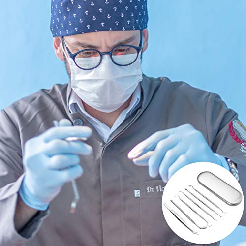 HEALLILY Ferramenta Dental Aço Inoxidável Palheta Dental Fio Dental Raspador de Dente Removedor de P