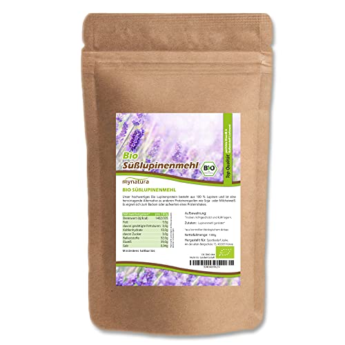Mynatura Bio Süßlupinenmehl 1000g I Süßlupine I Mehl I Pflanzlich I Schonend gemahlen I Kochen I Backen I Smoothie (1 x 1000g)