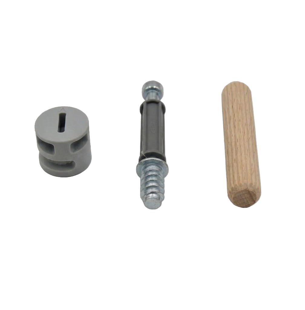 Kit di riparazione e ricambio per IKEA BILLY METOD, PAX, Brignes, tasselli a vite, dado eccentrico, tasselli in legno