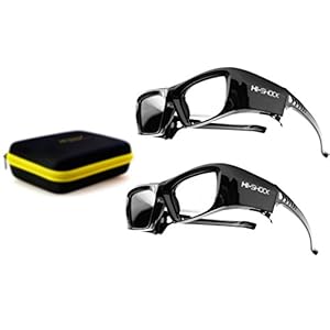 2X Hi-SHOCK® RF / BT Pro Black Diamond & Dualcase | Active 3D Goggles voor RF 3D Projectors | comp naar ELPGS03, TW9200W, EH-TW9200, EH-TW6700, EH-TW6400, EH-TW7200 [120 Hz oplaadbaar]