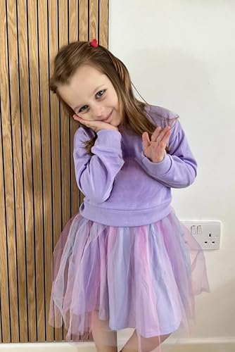 Image of Arshiner Toddler Girl Clothes Long Sleeve Pullover Sweatshirt and Tutu Skirt 2 Piece Outfits Kids Clothing Set Party Dress