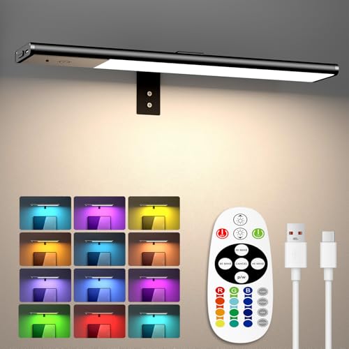 Image of Diomart 12 inch Picture Light for Wall, Wireless RGB Picture Light, Black