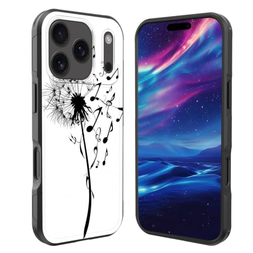 GFEWYTJYJ Magnetic for iPhone 18 Pro Max Case,[Compatible with MagSafe][Military Grade Shockproof] Heavy Duty Tough Rugged Cover for iPhone 18 Pro Max 6.9 inch 2026,Dandelion Music Note