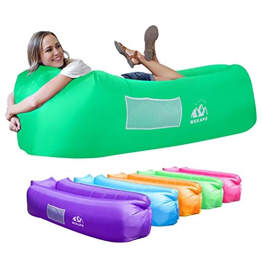 Wekapo Inflatable Lounger Air Sofa Hammock-Portable,Water Proof& Anti-Air Leaking Design-Ideal Couch for Backyard Lakeside Beach Traveling Camping Picnics & Music Festivals (Green)
