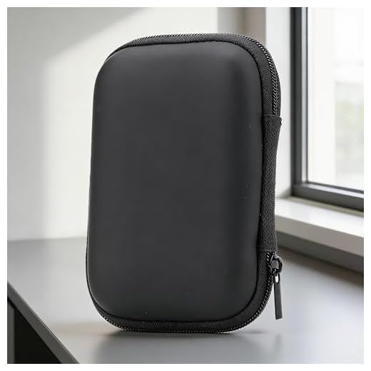 Black Hard Carrying Case Portable Electronics Organizer 11x8x4cm Small Zipper Pouch For Charger Cable Earbuds (Pack of 1)