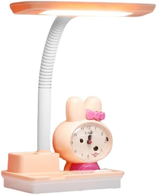 Table Lamps, Cute Alarm Clock Desk Lamp Anti-Myopia Eye Protection Reading Table Lamp Suitable for Home Office Children Learning Home Office Decoration,/Green-B